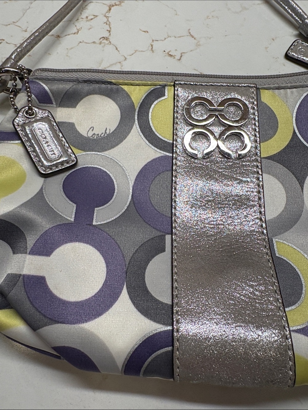 Coach Julia Op Art C Wristlet Silk And Silver View 2